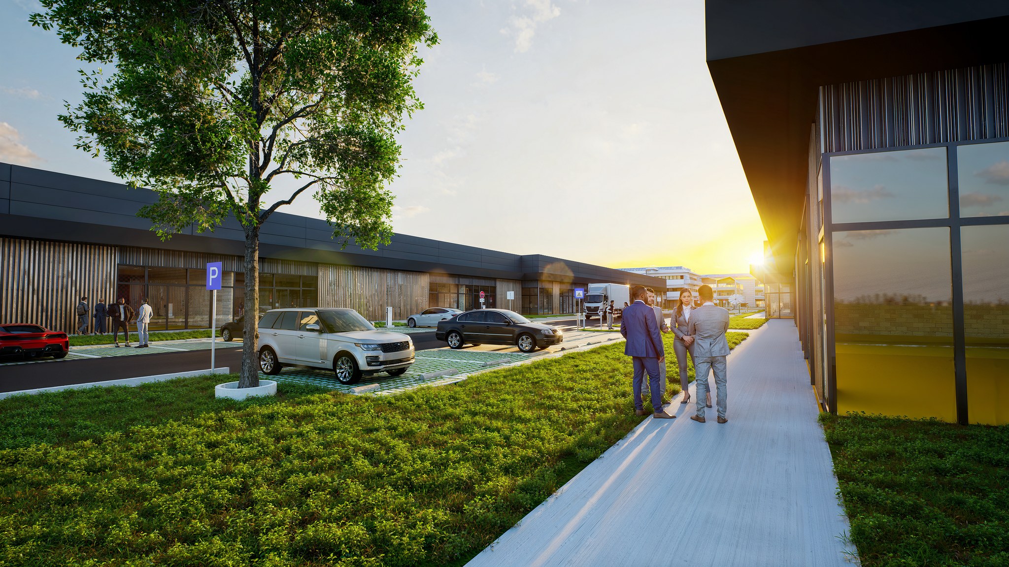 Vue d'ensemble du parc d'activités Eiffel Park à La Teste-de-Buch